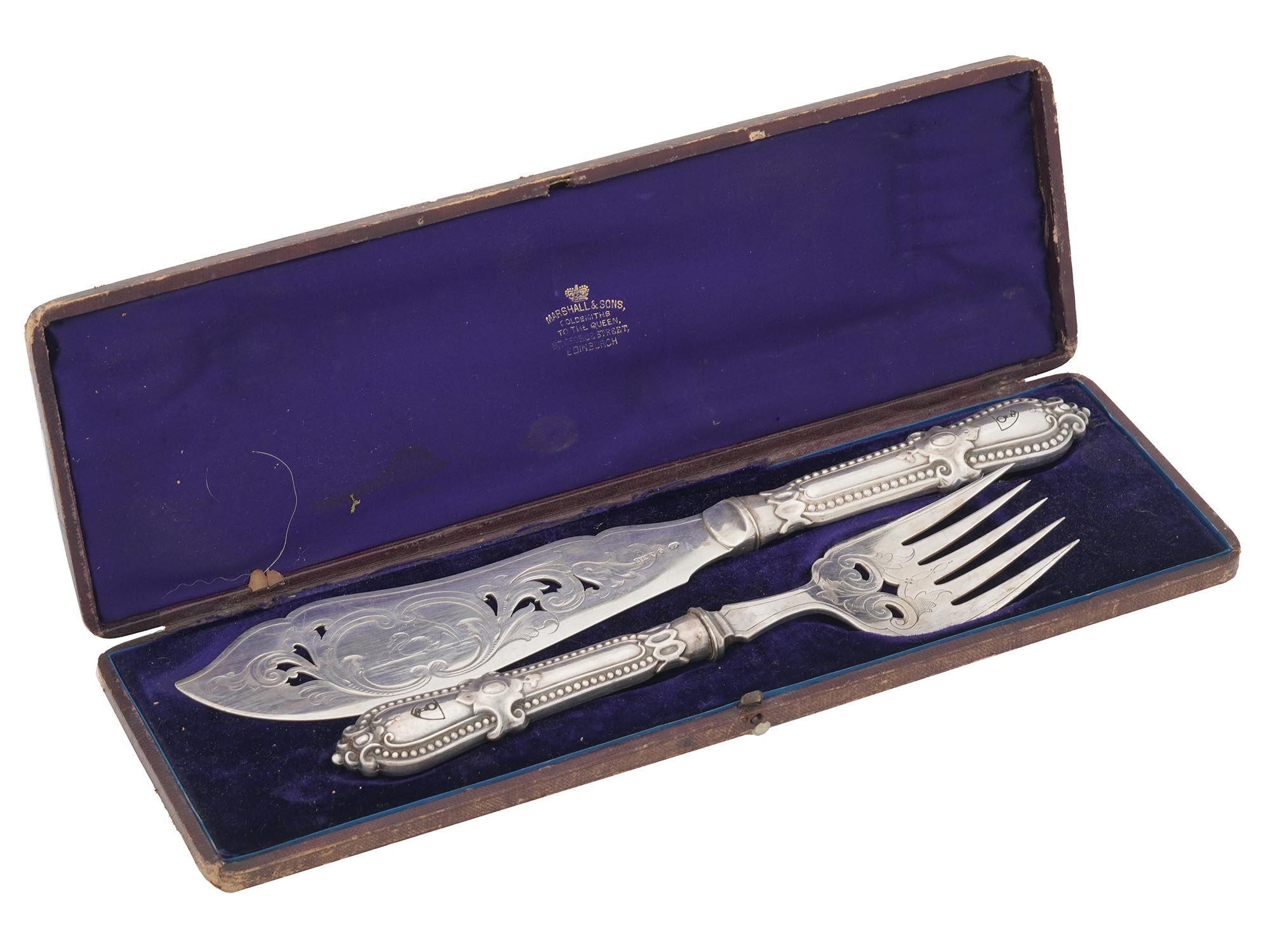 WWII GERMAN HERMANN GOERING FISH CUTLERY SET IOB PIC-0